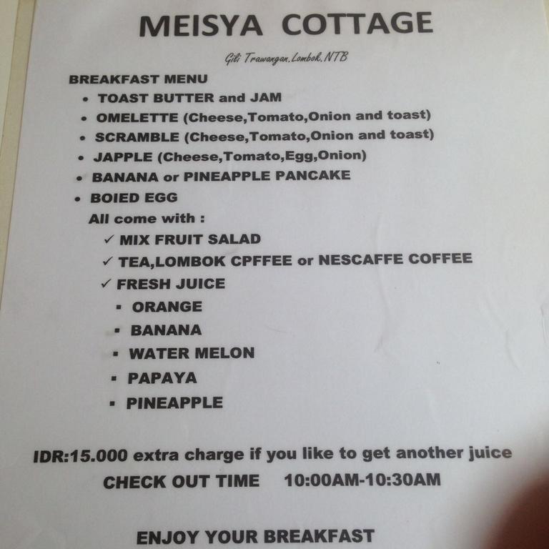 Meisya Cottage Gili Trawangan Exteriér fotografie